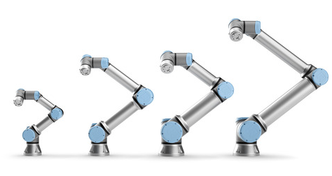 Robô colaborativo Universal Robots em uma aplicação industrial
